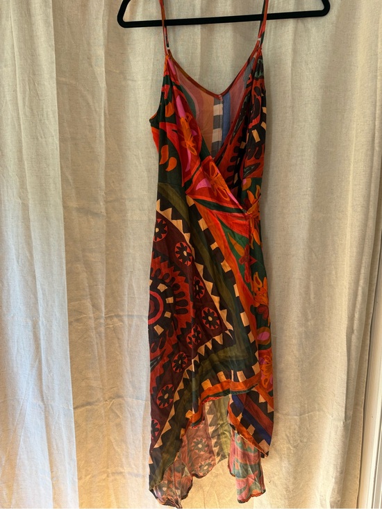 FARM Rio Dresses & Skirts - FARM Rio Multicolor Asymmetrical Slip Dress with Spaghetti Straps